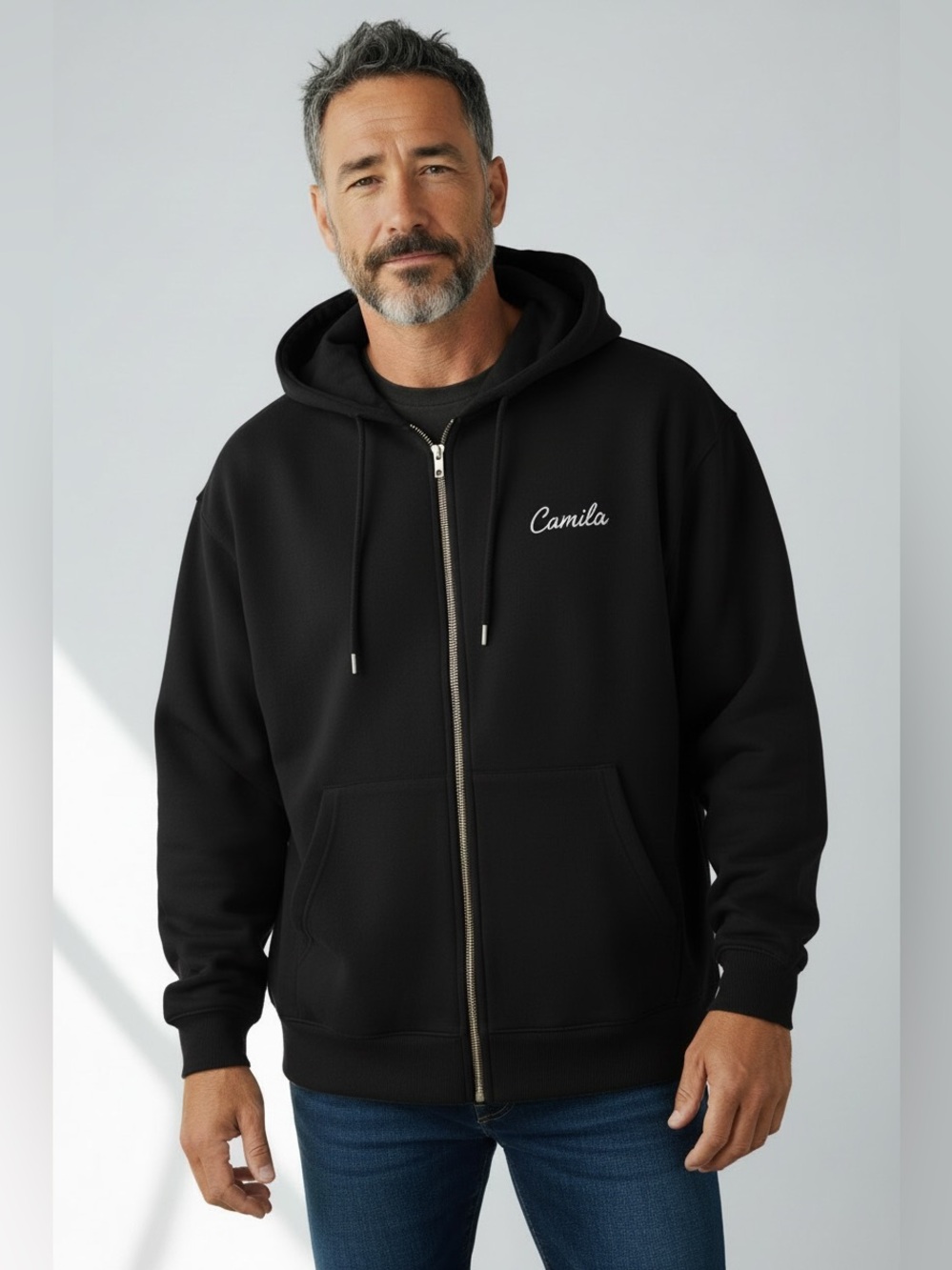Black Comfrt Cloud Zip-Up Hoodie